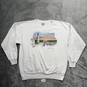 vintage activewear By Universal Lighthouse Gulf Shores White Crewneck Size XL
